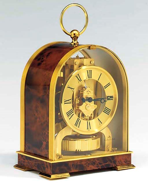 A Swiss brass and mock tortoiseshell Atmos timepiece, 1970s