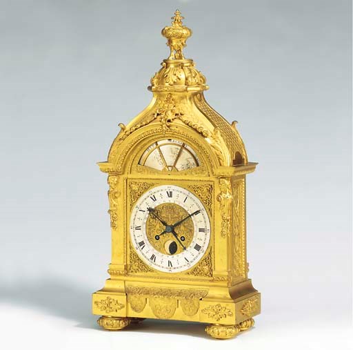 An unusual Napoleon III ormolu calendrical striking mantel clock, circa 1870