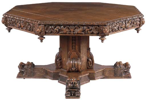 AN EARLY VICTORIAN OAK CENTRE TABLE