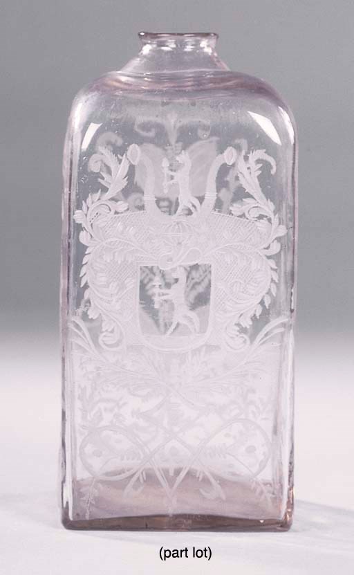 A GERMAN ENGRAVED FLASK