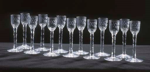 THIRTEEN CORDIAL-GLASSES