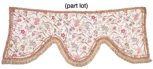 A PAIR OF SHAPED CHINTZ PELMETS