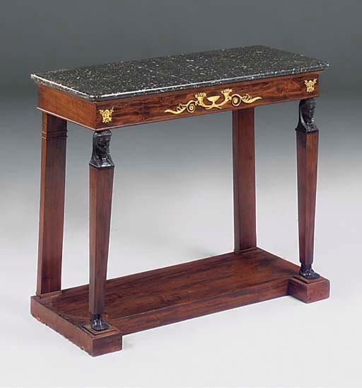A FRENCH MAHOGANY CONSOLE TABLE