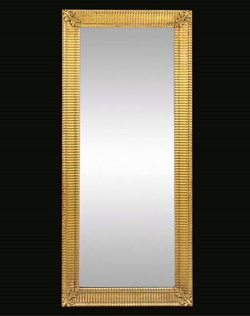 A GILTWOOD RECTANGULAR OVERMANTEL MIRROR