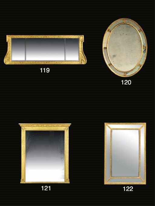A REGENCY GILTWOOD OVERMANTEL MIRROR