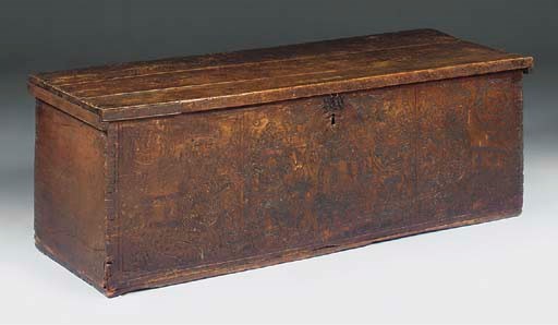 AN ITALIAN CEDAR POKER WORK COFFER