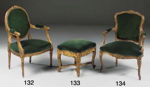 A FRENCH GILTWOOD FAUTEUIL