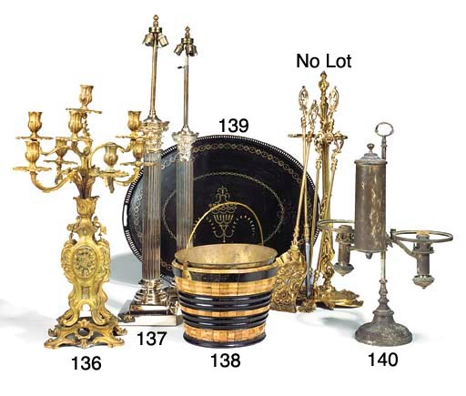 A French gilt bronze eight light candelabrum