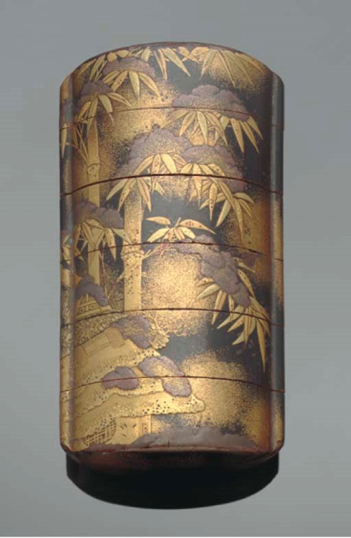 A Japanese five-case lacquer inro, 18th century