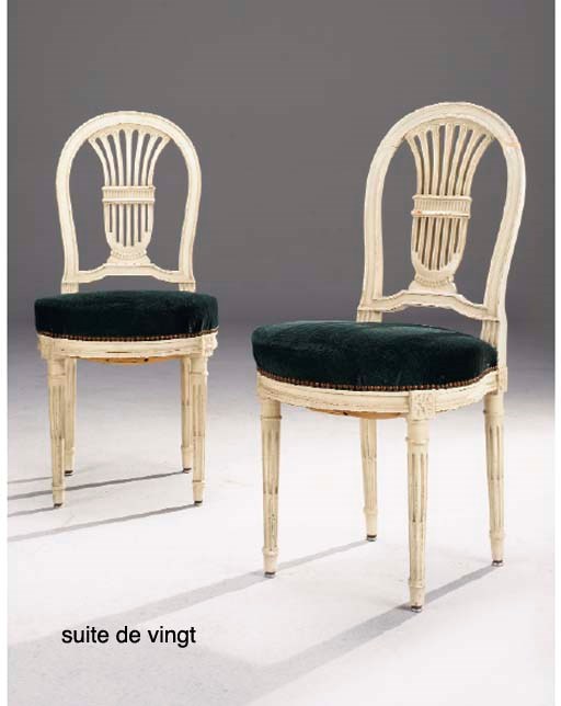 SUITE DE VINGT CHAISES DE STYLE LOUIS XVI