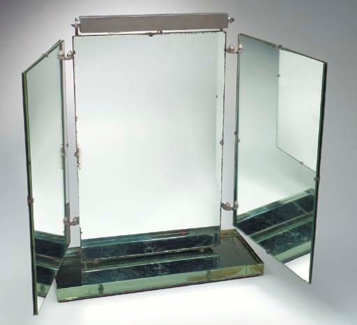 A three paneled mirror from the Trouville Suite on board the S.S. Normandie