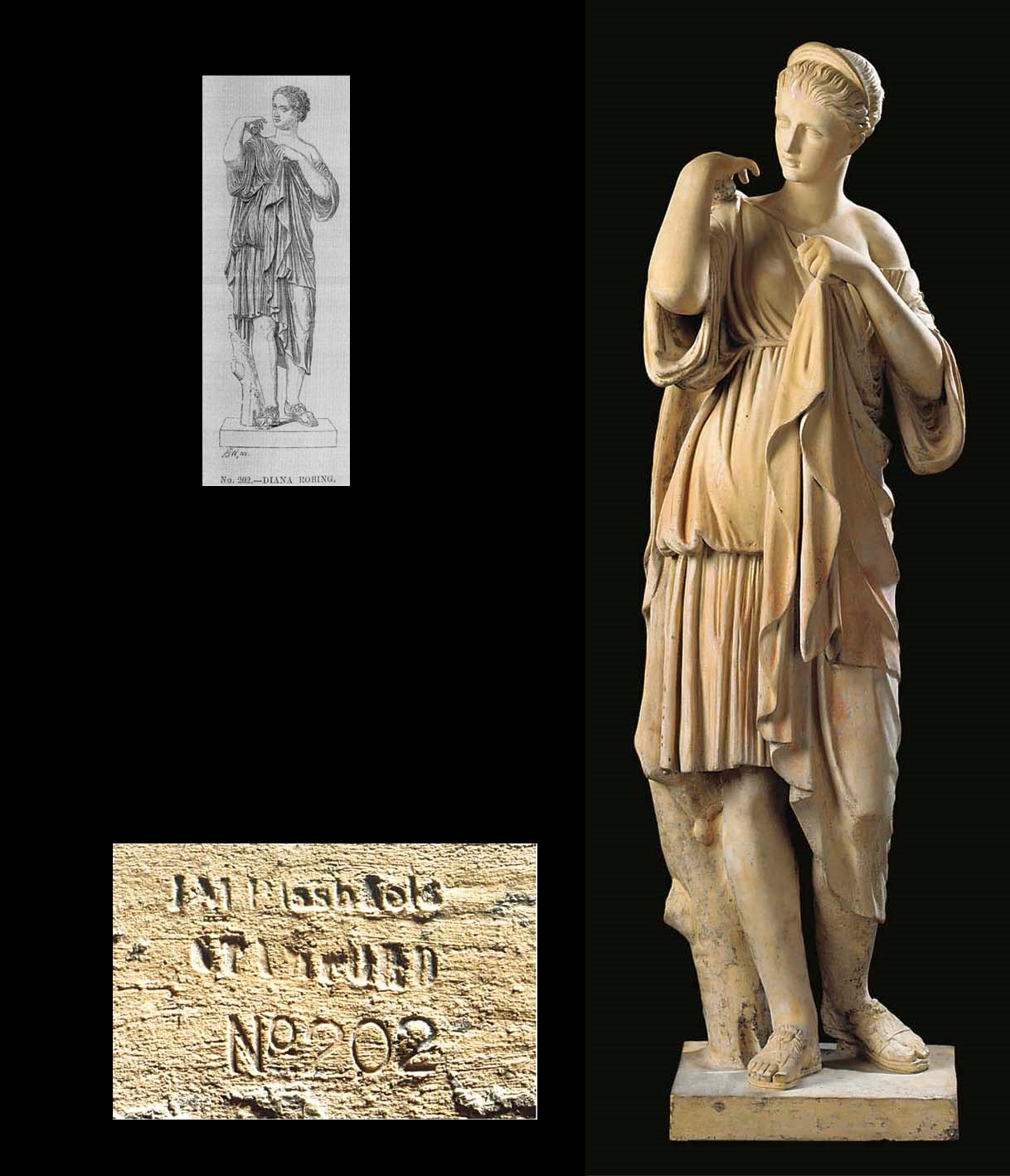 AN ENGLISH TERRACOTTA FIGURE OF DIANA DE GABIES