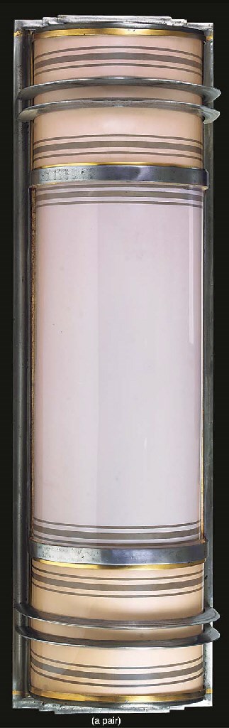 A PAIR OF ART DECO WALL LIGHTS