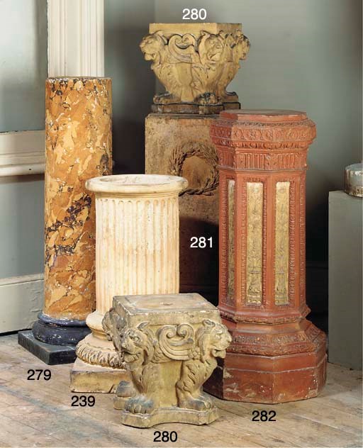 TWO ENGLISH TERRACOTTA PEDESTALS
