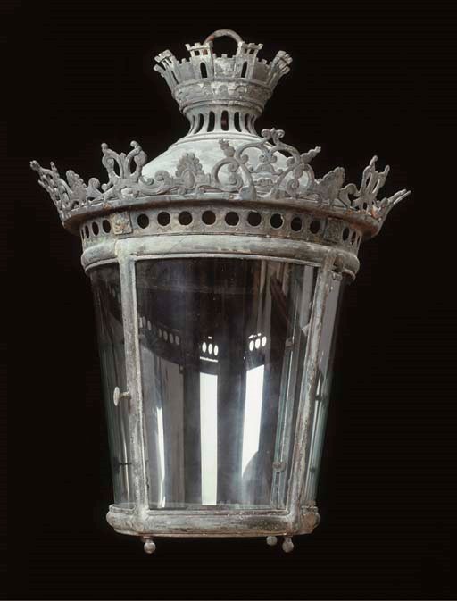 A French bronze hall lantern