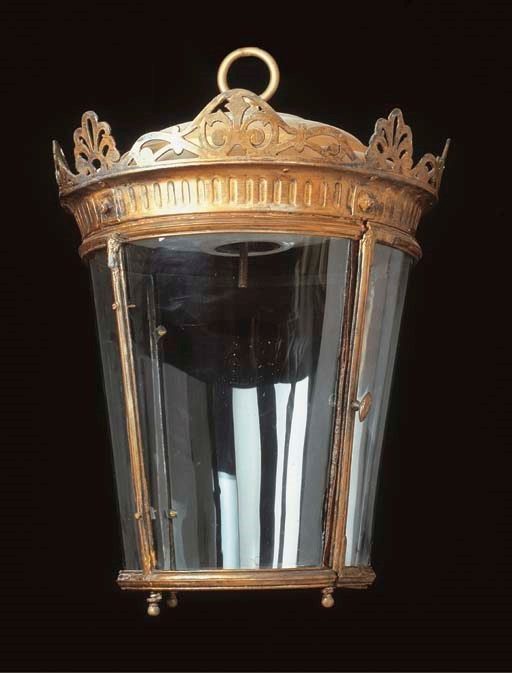 A FRENCH COPPER CYLINDRICAL LANTERN