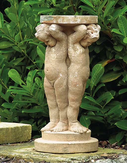 AN ENGLISH STONEWARE SUNDIAL PEDESTAL