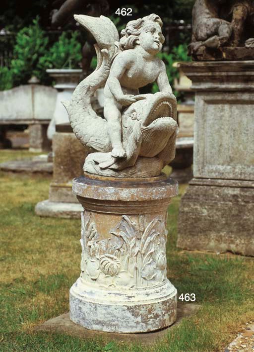 AN ITALIAN LIMESTONE FOUNTAIN