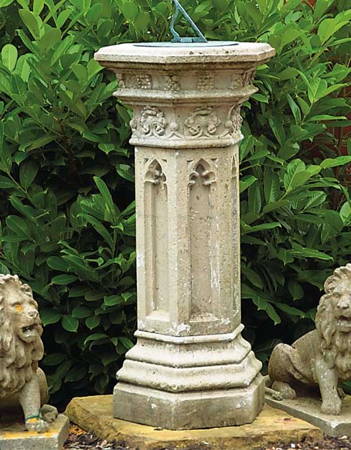 AN ENGLISH ARTIFICIAL STONE SUNDIAL PEDESTAL