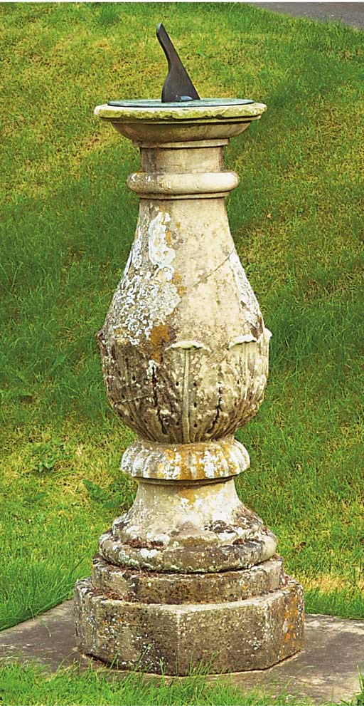 AN ENGLISH SANDSTONE PEDESTAL