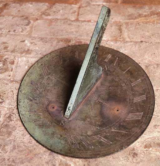 A ENGLISH BRONZE SUNDIAL PLATE