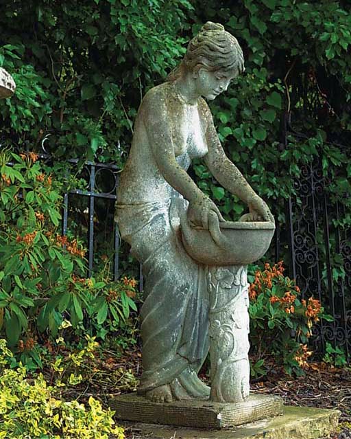 AN ITALIAN LIMESTONE BIRDBATH