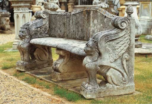 AN ITALIAN LIMESTONE GARDEN SEAT
