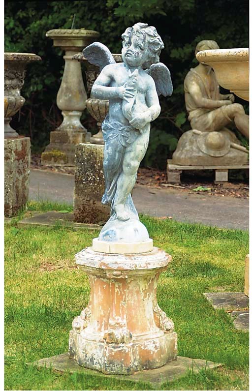 A LEAD PUTTO FOUNTAIN