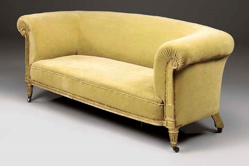 A VICTORIAN GILTWOOD SOFA
