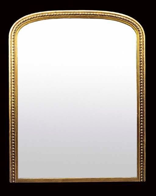 A LARGE VICTORIAN GILTWOOD AND COMPOSITION OVERMANTEL MIRROR