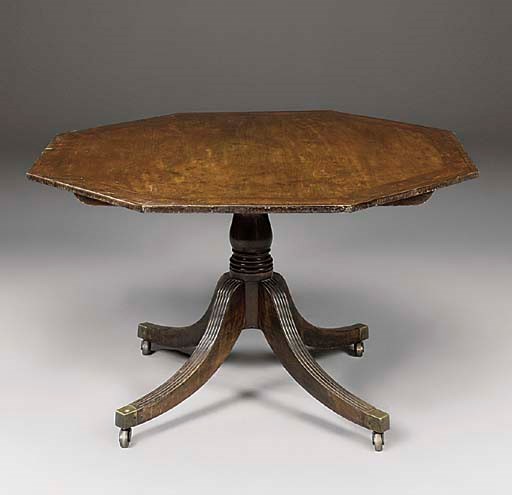 A MAHOGANY AND SATINWOOD CROSSBANDED BREAKFAST TABLE