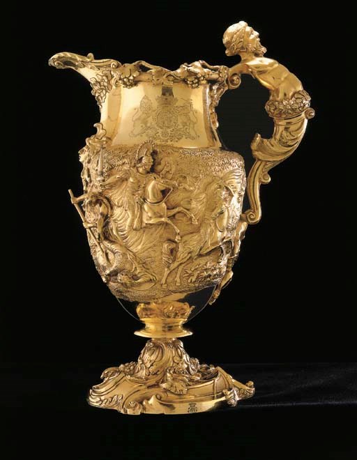 A GEORGE III SILVER-GILT EWER