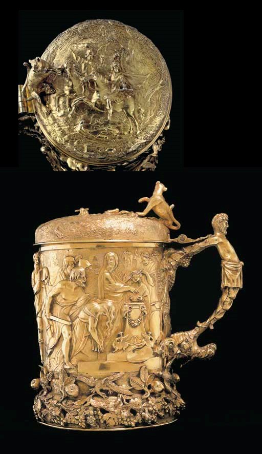 A REGENCY SILVER-GILT TANKARD
