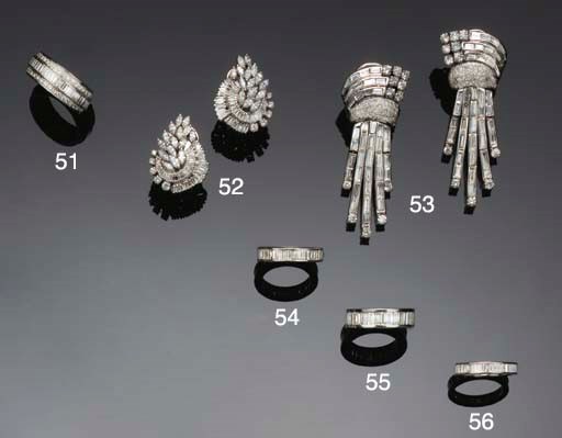 A pair of diamond earclips