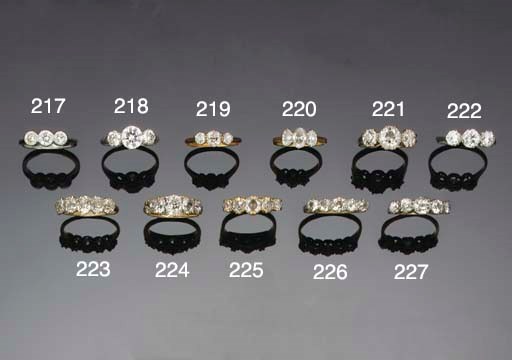 A diamond five stone ring
