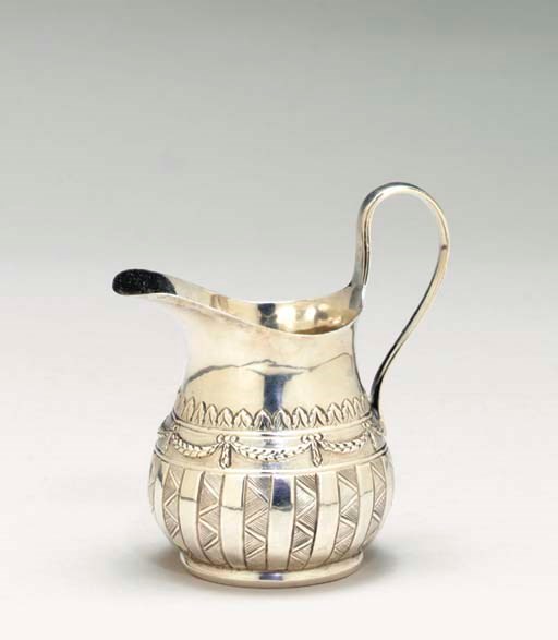 TWO GEORGE II IRISH SILVER CREAM JUGS,