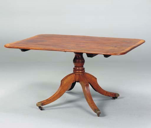 A REGENCY INLAID MAHOGANY TILT-TOP  BREAKFAST TABLE,