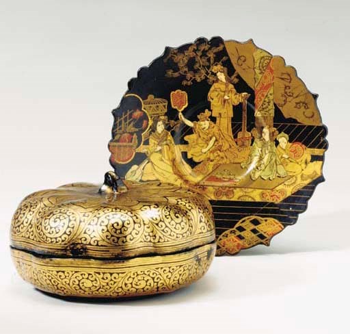 A GROUP OF ASIAN EXPORT LACQUER WARES