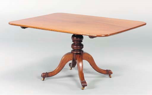 A REGENCY MAHOGANY TILT-TOP BREAKFAST TABLE,