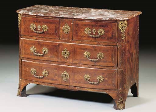 A REGENCE ORMOLU-MOUNTED KINGWOOD COMMODE,