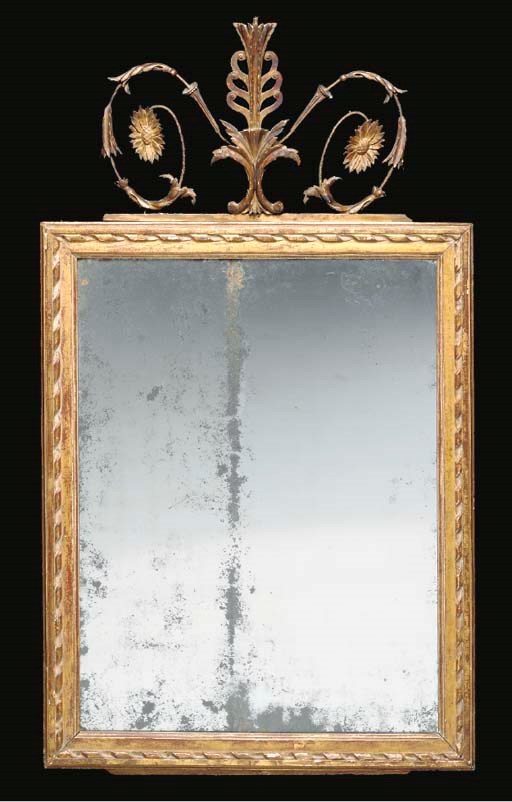 A NEOCLASSICAL STYLE GILTWOOD MIRROR