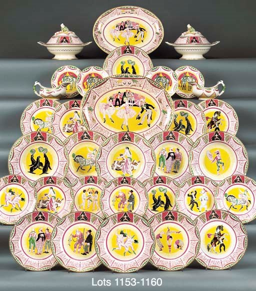 A PAIR OF CIRCUS TUREENS AND COVERS