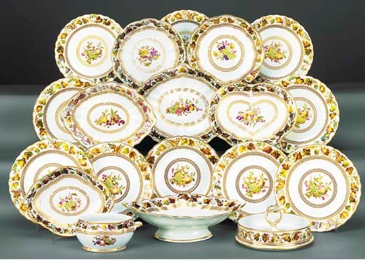 A DERBY AND GEORGE JONES PART COMPOSITE DESSERT-SERVICE