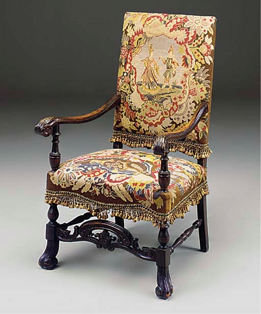 A FRENCH BEECH FAUTEUIL