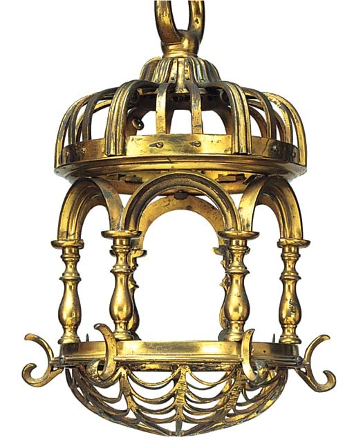 A gilt brass lantern