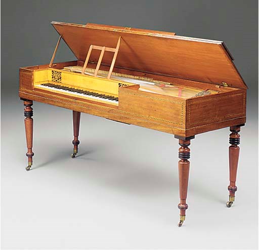A MAHOGANY SQUARE PIANO