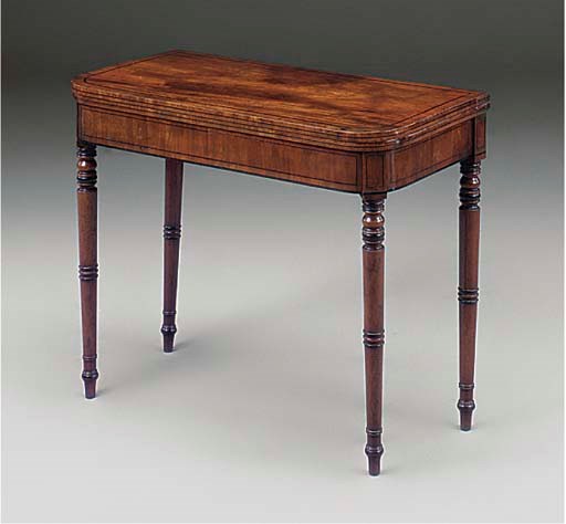 A LATE REGENCY MAHOGANY CARD TABLE