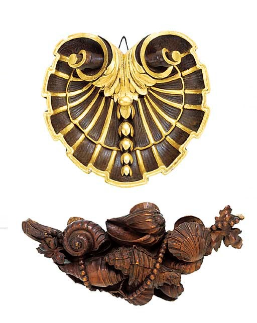 A Continental carved limewood wall mount