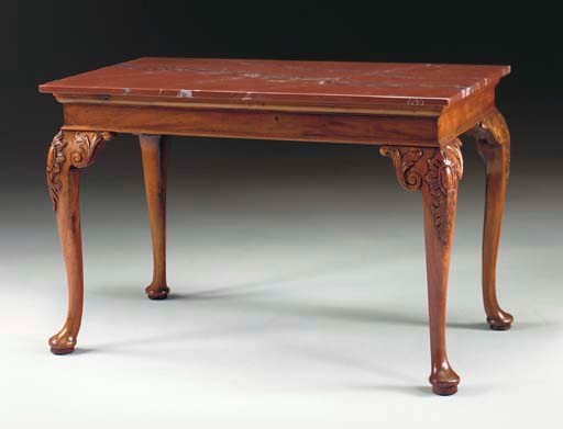 A GEORGE II MAHOGANY SIDE TABLE