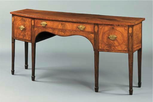 A GEORGE III INLAID MAHOGANY SIDEBOARD